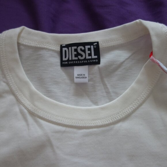 Diesel Constructive Criticism D-digger 78 Off White Size Small T-Shirt *NWT* - Picture 5 of 15